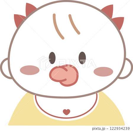 リボンを着けたシンプルな赤ちゃん リボンを着けたシンプルな赤ちゃん 122934239