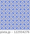 Azulejos portuguese traditional ornamental tile, blue and white seamless pattern 122934276