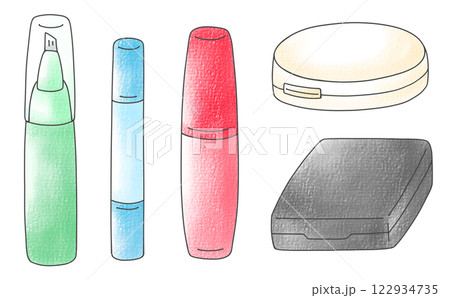 ゆるめシンプルなメイク道具セット1　アナログ風 122934735