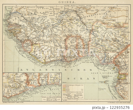 20世紀初頭　世界地図　ギニア湾 122935276