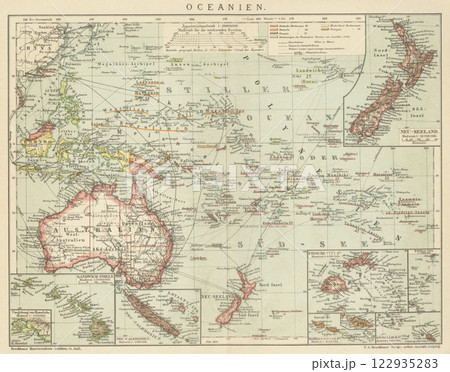 20世紀初頭　世界地図　オセアニア 122935283