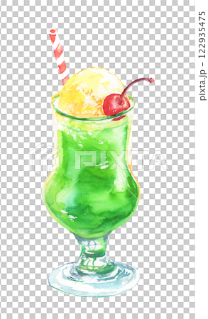 Cream soda watercolor illustration 122935475