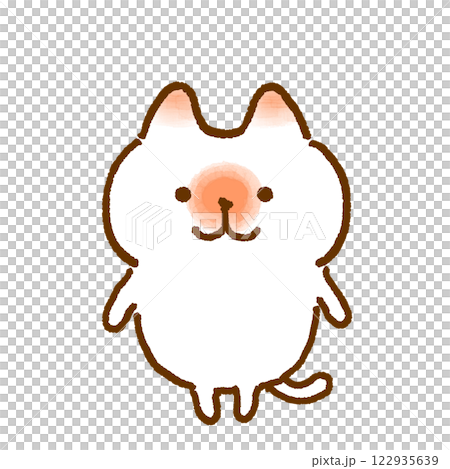 紅耳白貓的插圖 122935639