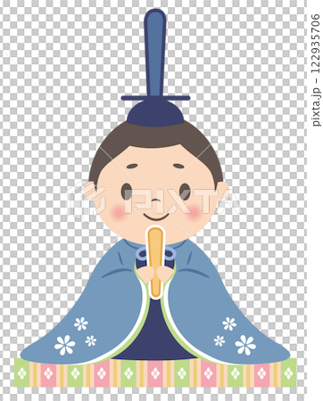 ひな祭り_雛人形_おひなさま（背景白）殿 122935706