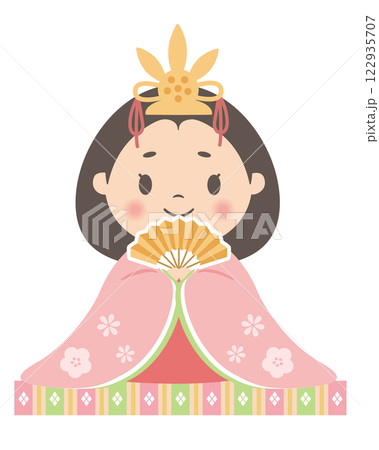 ひな祭り_雛人形_おひなさま（背景白）姫 122935707