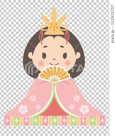 ひな祭り_雛人形_おひなさま（背景白）姫 122935707