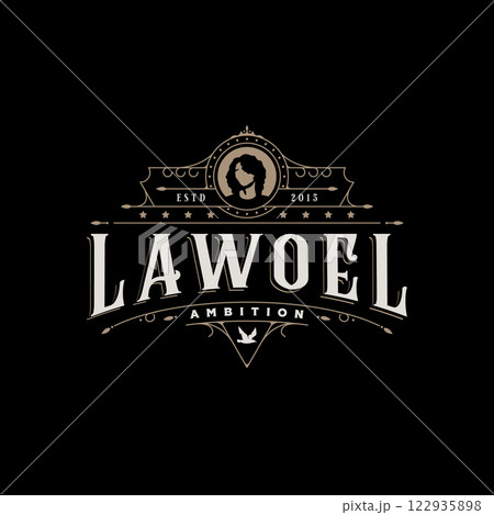 line art vintage logo vector illustration design 122935898