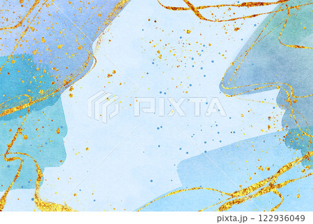 背景素材_水彩テクスチャ_水色 背景素材_水彩テクスチャ_水色 122936049