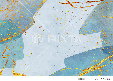 背景素材_水彩テクスチャ_紺 122936053