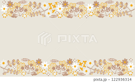 ナチュラルなインド刺繍風植物のフレーム 122936314