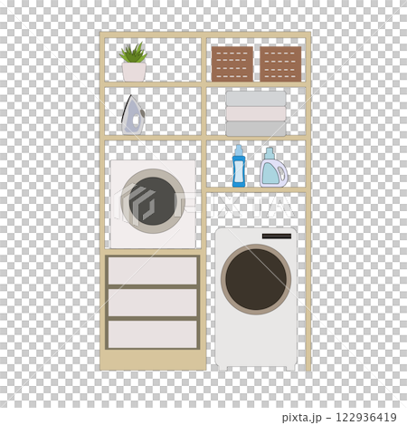 時尚洗衣房/盥洗室插圖 122936419