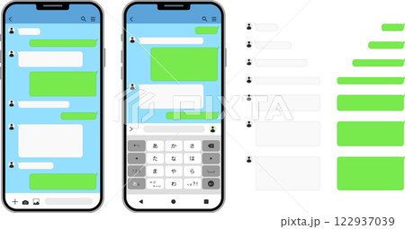 トーク画面と吹き出しセット トーク画面と吹き出しセット 122937039