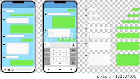 トーク画面と吹き出しセット トーク画面と吹き出しセット 122937039