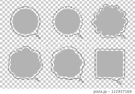 手繪漫畫風格的氣泡（獨白）：完美的圓形、風景、無邊框、透明 122937169