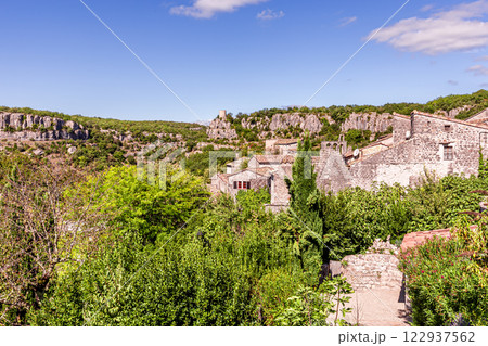 medieval village of Balazuc, Ardeche, France 122937562