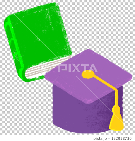 Crayon touch Mortarboard image Book 122938730