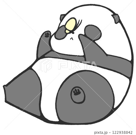 鼻に蝶がとまってしまった子パンダ 122938842