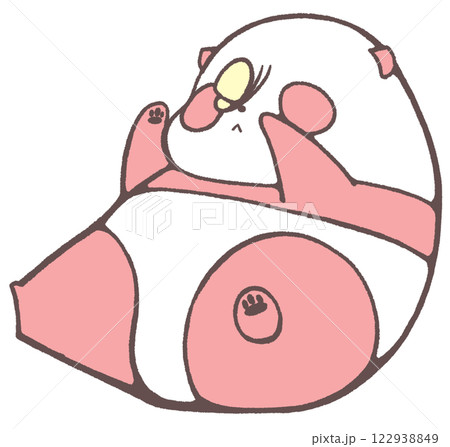 鼻に蝶がとまってしまった子パンダ(赤色) 122938849