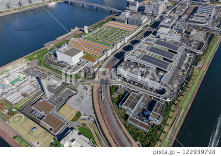 東京 空撮 ドローン撮影 豊洲市場 東京 空撮 ドローン撮影 豊洲市場 122939798