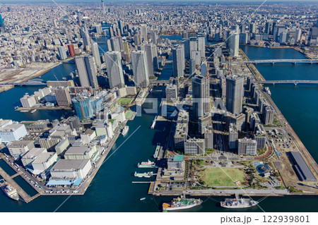 東京 空撮 ドローン撮影 月島 晴海 東京 空撮 ドローン撮影 月島 晴海 122939801