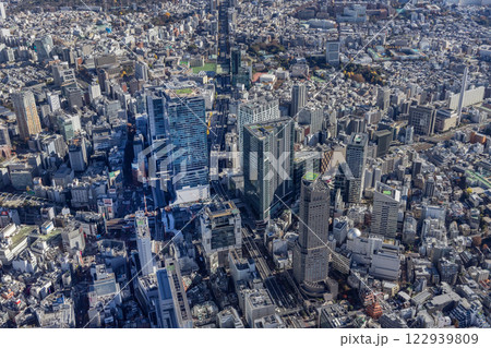 東京　空撮　ドローン撮影　渋谷駅 122939809