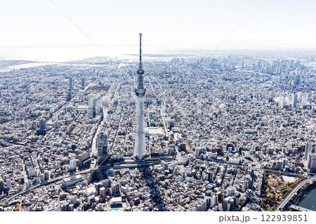 東京　空撮　ドローン撮影　東京スカイツリー 122939851