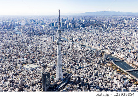 東京　空撮　ドローン撮影　東京スカイツリー 122939854