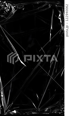 Abstract Black and White Texture with Wrinkled Plastic Wrap Abstract Black and White Texture with Wrinkled Plastic Wrap 122940062