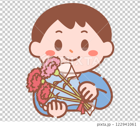Boy holding a carnation 122941061