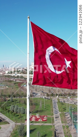 Waving Turkish Flag 122941066