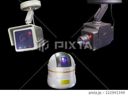 防犯カメラ詰め合わせ（防犯カメラ／監視カメラ）黒バック 122941349