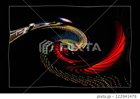 3D画像大井競馬場イルミネーション四次元の空間 歪み渦巻白枠 3D画像大井競馬場イルミネーション四次元の空間 歪み渦巻白枠 122941478