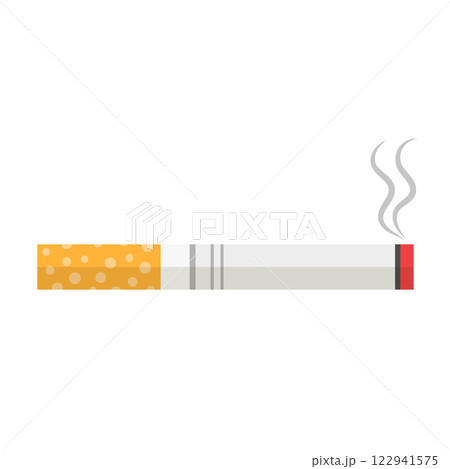 Cigarette icon in flat style. Smoking vector illustration on isolated background. Tobacco sign business concept. 122941575