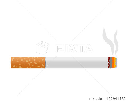 Cigarette icon in flat style. Smoking vector illustration on isolated background. Tobacco sign business concept. 122941582