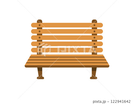 Bench icon in flat style. Comfortable rest vector illustration on isolated background. Park chair sign business concept. 122941642