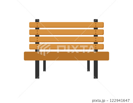 Bench icon in flat style. Comfortable rest vector illustration on isolated background. Park chair sign business concept. Bench icon in flat style. Comfortable rest vector illustration on isolated background. Park chair sign business concept. 122941647