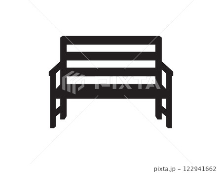 Bench icon in flat style. Comfortable rest vector illustration on isolated background. Park chair sign business concept. 122941662