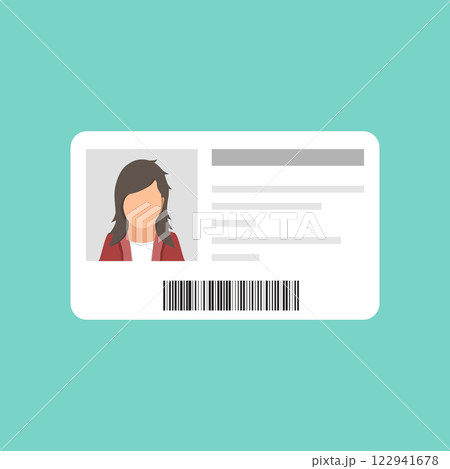 Driver license icon in flat style. Identification document vector illustration on isolated background. Profile card sign business concept. 122941678
