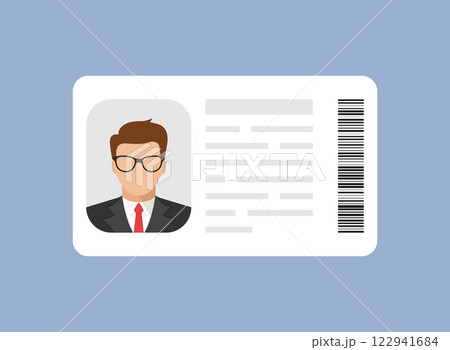 Driver license icon in flat style. Identification document vector illustration on isolated background. Profile card sign business concept. 122941684