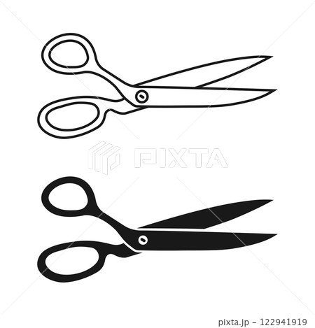 Scissor icon in flat style. Cutting hair equipment vector illustration on isolated background. Hairdressing sign business concept. Scissor icon in flat style. Cutting hair equipment vector illustration on isolated background. Hairdressing sign business concept. 122941919