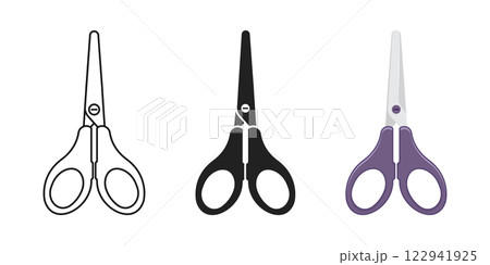 Scissor icon set collection in flat style. Cutting hair equipment vector illustration on isolated background. Hairdressing sign business concept. 122941925