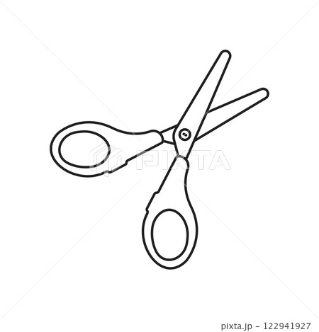 Scissor icon in flat style. Cutting hair equipment vector illustration on isolated background. Hairdressing sign business concept. 122941927