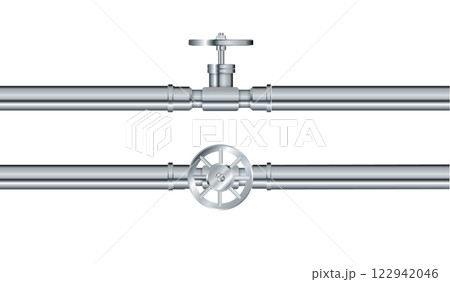Pipe. Metallic pipes plumbing fittings. Industry pipeline. Vector Pipe. Metallic pipes plumbing fittings. Industry pipeline. Vector 122942046