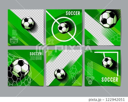 Soccer tournament, square Template , Football Match , layout design vector, America flag 122942051