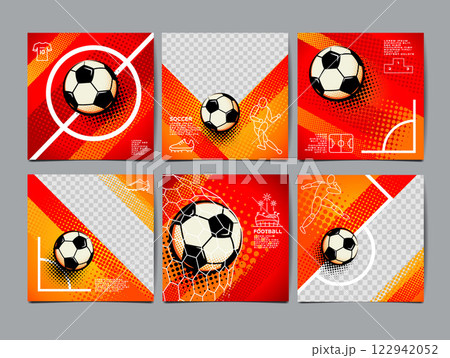 Soccer tournament, square Template , Football Match , layout design vector, America flag 122942052