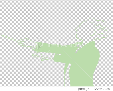暗い背景の指揮者の線画 122942080