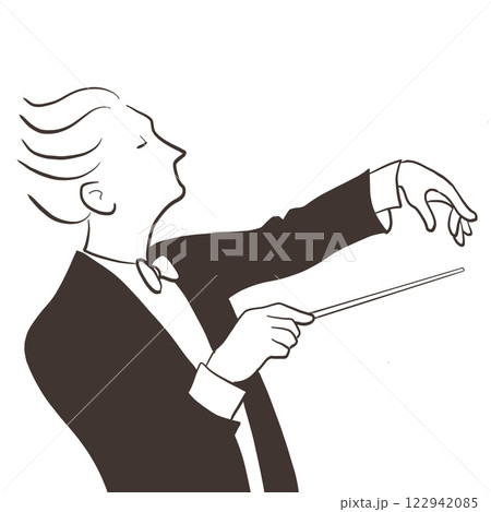 指揮者のシンプルな線画 指揮者のシンプルな線画 122942085