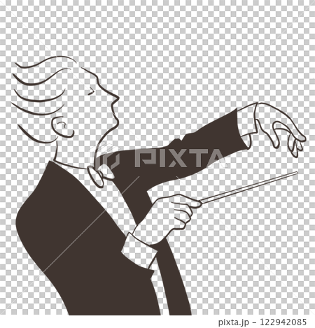 指揮者のシンプルな線画 指揮者のシンプルな線画 122942085
