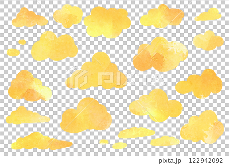 水彩雲插圖集天空黃金 水彩雲插圖集天空黃金 122942092