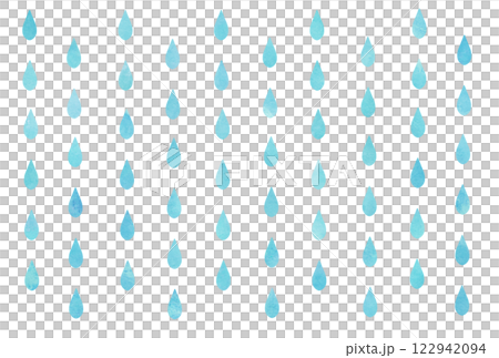 Watercolor raindrops illustration material light blue 122942094